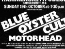 BLUE OYSTER CULT - MOTORHEAD  in UK